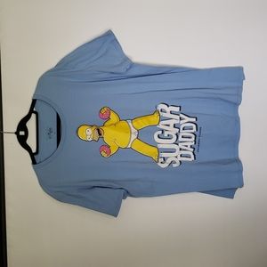 Homer Simpson Sugar Daddy T Shirt Light Blue XL